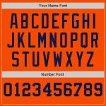 Personalized Orange White-Navy Pinstripe Authentic Split Fashion Baseball Jersey Team Custom Name and Number