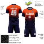 Personalized Orange White-Navy Sublimation Fade Fashion Soccer Uniform Jersey Team Custom Name and Number