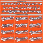 Personalized Orange White-Navy Two-Button Unisex Softball Jersey Team Custom Name and Number