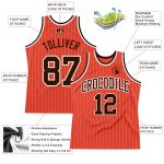 Personalized Orange White Pinstripe Brown Authentic Basketball Jersey Team Custom Name and Number