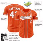 Personalized Orange White Pinstripe Gray Authentic Baseball Jersey