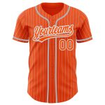 Personalized Orange White Pinstripe Gray Authentic Baseball Jersey Team Custom Name and Number