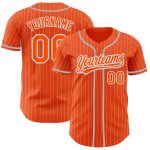 Personalized Orange White Pinstripe Gray Authentic Baseball Jersey Team Custom Name and Number