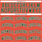 Personalized Orange White Pinstripe Green Authentic Basketball Jersey Team Custom Name and Number