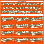 Personalized Orange White Pinstripe Kelly Green Authentic Baseball Jersey Team Custom Name and Number