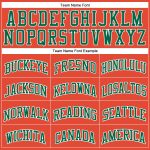 Personalized Orange White Pinstripe Kelly Green Authentic Basketball Jersey Team Custom Name and Number