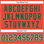 Personalized Orange White Pinstripe Kelly Green Authentic Basketball Jersey Team Custom Name and Number