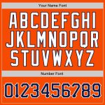 Personalized Orange White Pinstripe Navy-White Authentic Baseball Jersey Team Custom Name and Number