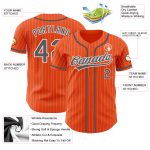 Personalized Orange White Pinstripe Steel Gray Authentic Baseball Jersey Team Custom Name and Number