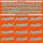 Personalized Orange White Pinstripe Teal-White Authentic Baseball Jersey Team Custom Name and Number
