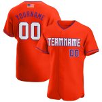 Personalized Orange White-Purple Authentic American Flag Fashion Baseball Jersey Team Custom Name and Number