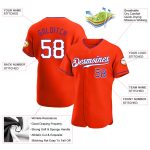 Personalized Orange White-Purple Authentic Baseball Jersey Team Custom Name and Number