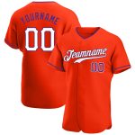 Personalized Orange White-Purple Authentic Baseball Jersey Team Custom Name and Number