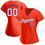 Personalized Orange White-Purple Authentic Baseball Jersey Team Custom Name and Number