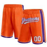 Personalized Orange White-Purple Authentic Basketball Shorts Team Custom Name and Number