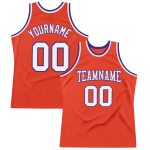 Personalized Orange White-Purple Authentic Throwback Basketball Jersey