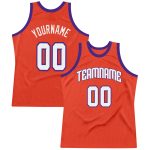 Personalized Orange White-Purple Authentic Throwback Basketball Jersey Team Custom Name and Number