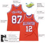 Personalized Orange White-Purple Authentic Throwback Basketball Jersey