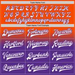 Personalized Orange White-Purple Bomber Full-Snap Varsity Letterman Fade Fashion Jacket Team Custom Name and Number