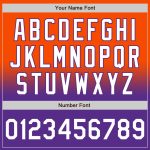 Personalized Orange White-Purple Bomber Full-Snap Varsity Letterman Fade Fashion Jacket Team Custom Name and Number