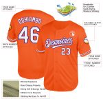 Personalized Orange White-Purple Mesh Authentic Throwback Baseball Jersey Team Custom Name and Number