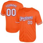 Personalized Orange White-Purple Mesh Authentic Throwback Baseball Jersey Team Custom Name and Number