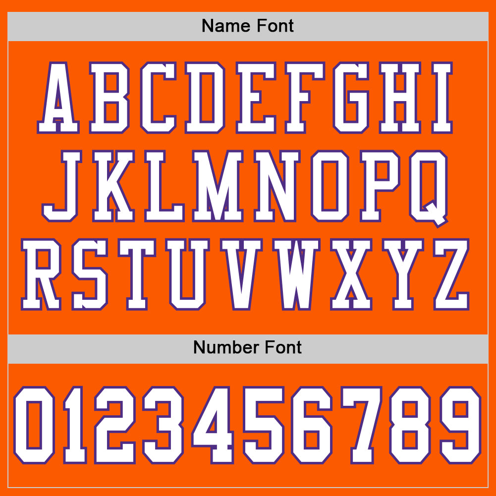 Personalized Orange White-Purple Mesh Authentic Throwback Football Jersey Team Custom Name and Number Personalized Orange White-Purple Mesh Authentic Throwback Football Jersey Team Custom Name and Number - Image 4