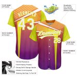Personalized Orange White Purple-Neon Yellow 3D Pattern Design Abstract Sport Authentic Baseball Jersey Team Custom Name and Number