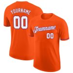 Personalized Orange White-Purple Performance T-Shirt Team Custom Name and Number