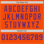 Personalized Orange White-Purple Pinstripe Authentic Split Fashion Baseball Jersey Team Custom Name and Number