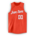 Personalized Orange White Round Neck Basketball Jersey