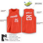Personalized Orange White Round Neck Basketball Jersey