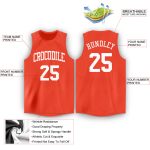 Personalized Orange White Round Neck Basketball Jersey Team Custom Name and Number