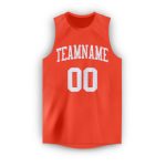 Personalized Orange White Round Neck Basketball Jersey Team Custom Name and Number