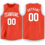 Personalized Orange White Round Neck Basketball Jersey Team Custom Name and Number