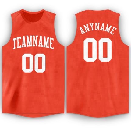 Personalized Orange White Round Neck Basketball Jersey Team Custom Name and Number