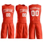 Personalized Orange White Round Neck Suit Basketball Jersey
