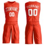 Personalized Orange White Round Neck Suit Basketball Jersey
