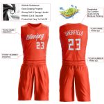 Personalized Orange White Round Neck Suit Basketball Jersey Team Custom Name and Number