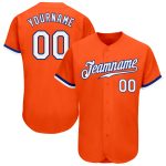 Personalized Orange White-Royal Authentic Baseball Jersey Team Custom Name and Number