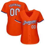 Personalized Orange White-Royal Authentic Baseball Jersey Team Custom Name and Number
