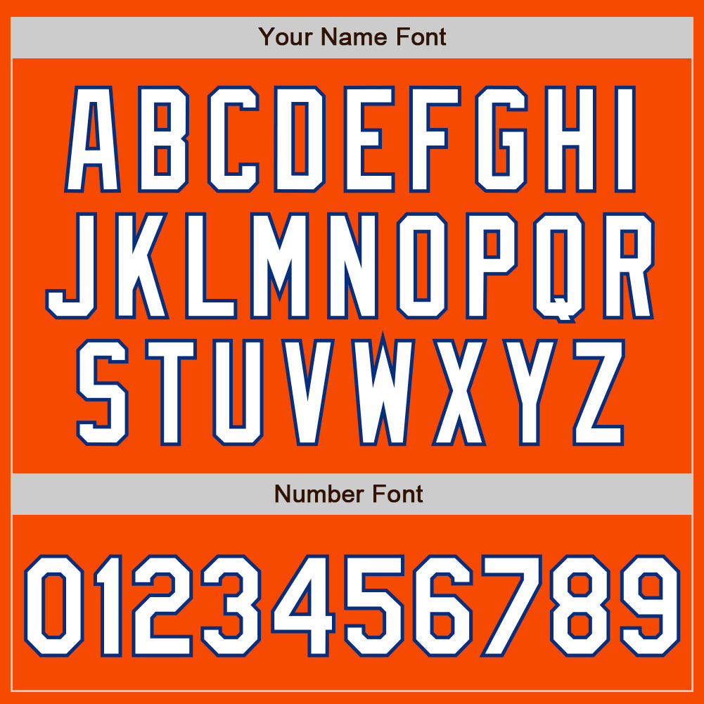 Personalized Orange White-Royal Authentic Fade Fashion Baseball Jersey Team Custom Name and Number Personalized Orange White-Royal Authentic Fade Fashion Baseball Jersey Team Custom Name and Number - Image 3