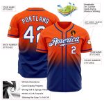 Personalized Orange White-Royal Authentic Fade Fashion Baseball Jersey Team Custom Name and Number