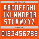 Personalized Orange White-Royal Bomber Full-Snap Varsity Letterman Two Tone Jacket Team Custom Name and Number
