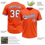 Personalized Orange White-Royal Two-Button Unisex Softball Jersey Team Custom Name and Number