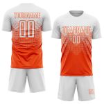 Personalized Orange White Sublimation Soccer Uniform Jersey Team Custom Name and Number