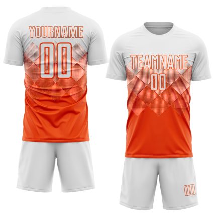 Personalized Orange White Sublimation Soccer Uniform Jersey Team Custom Name and Number