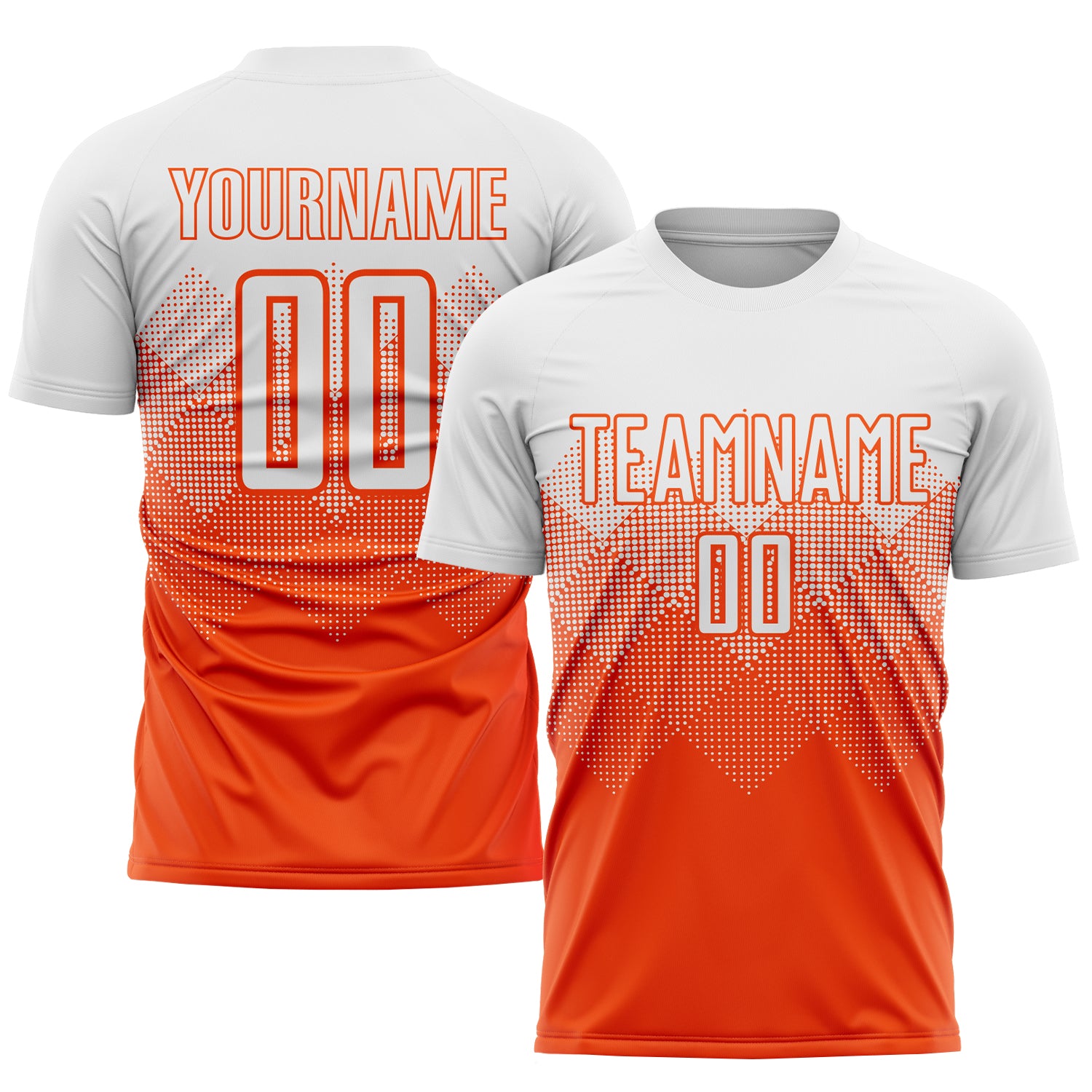 Personalized Orange White Sublimation Soccer Uniform Jersey Team Custom Name and Number