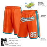 Personalized Orange White-Teal Authentic Basketball Shorts Team Custom Name and Number