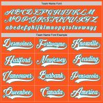 Personalized Orange White-Teal Hockey Jersey Team Custom Name and Number